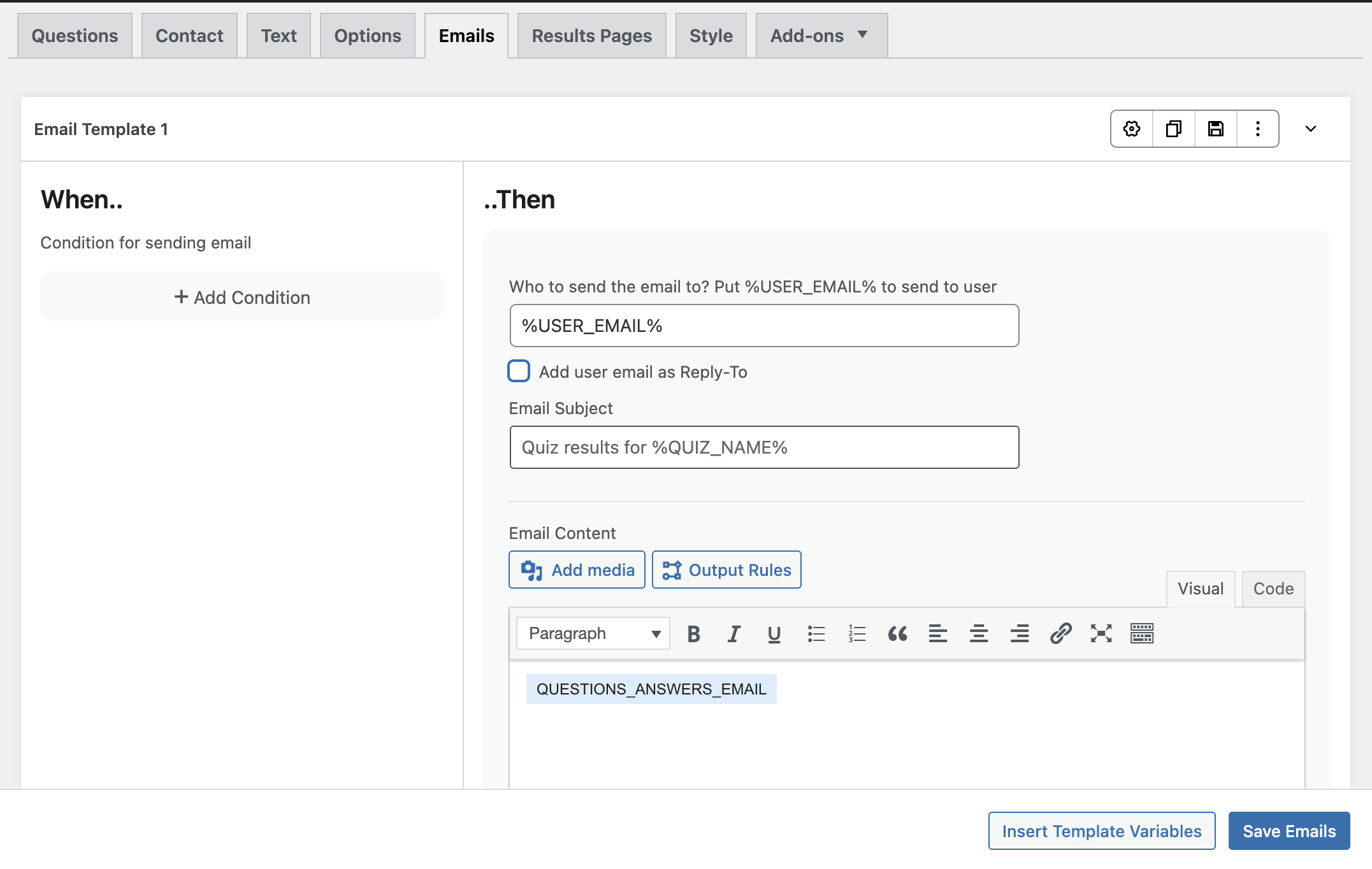 customize email template